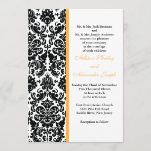 Damask Golden Yellow accent Hochzeit Einladung