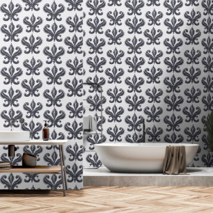 Damask Graphit Tapete
