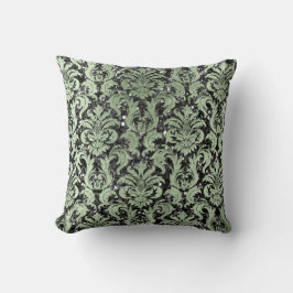 Damask Grey Mint Green Hütte Sequin Glitzer Kissen