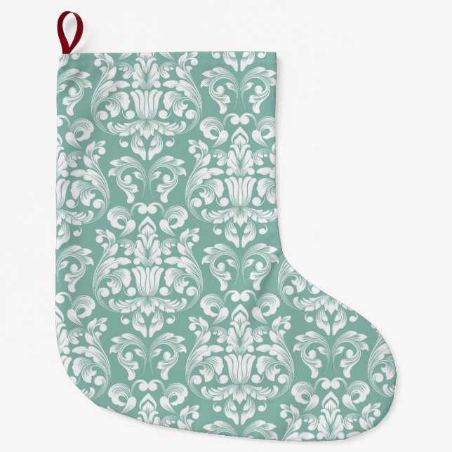 Damask Großer Weihnachtsstrumpf (Vorderseite)