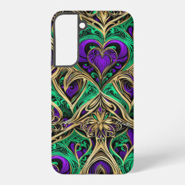 Damask Heards & Blume Gold Lila Black Emerald Samsung Galaxy Hülle