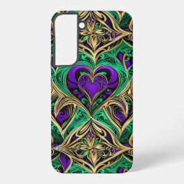 Damask Hearts Gold Black Lila Emerald Samsung Galaxy Hülle
