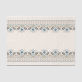 Damask Ikat Embroidery Boho Light Blue Decoupage Seidenpapier