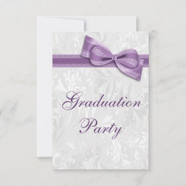 Damask & Imitate Bow Girls Graduation Party Einladung