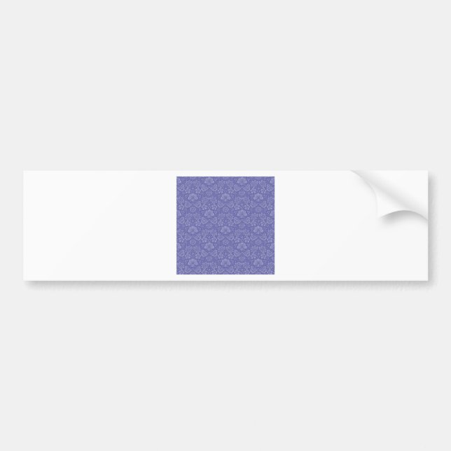 Damask in Blau Autoaufkleber (Vorne)