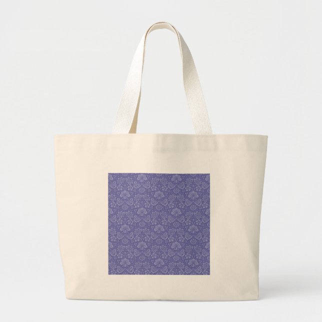 Damask in Blau Jumbo Stoffbeutel (Vorne)