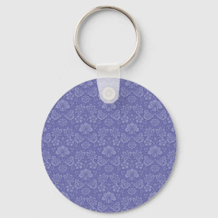 Damask in Blau Schlüsselanhänger