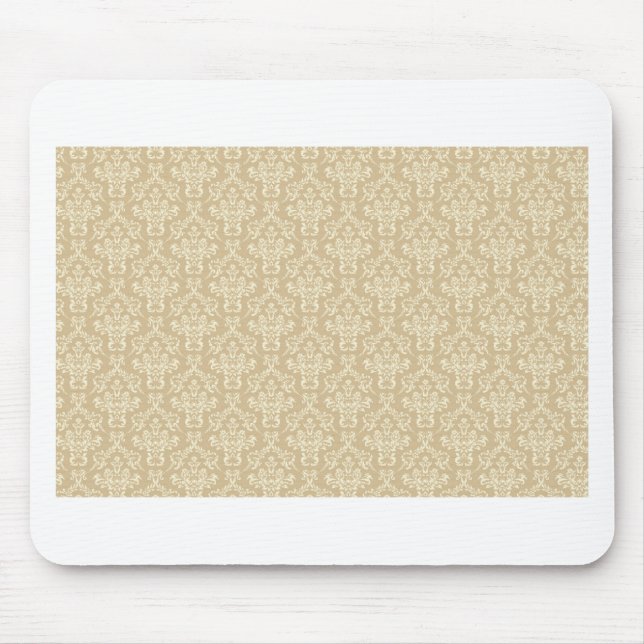 Damask in Cremefarbe Mousepad (Vorne)
