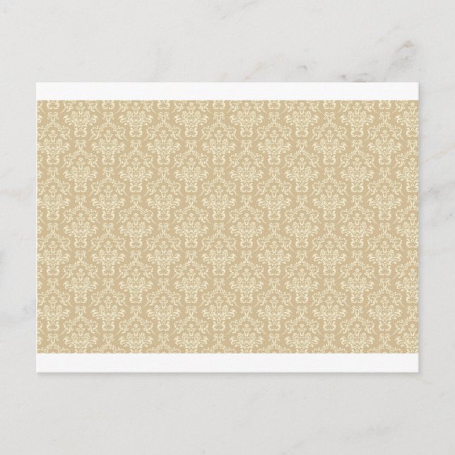 Damask in Cremefarbe Postkarte (Vorderseite)
