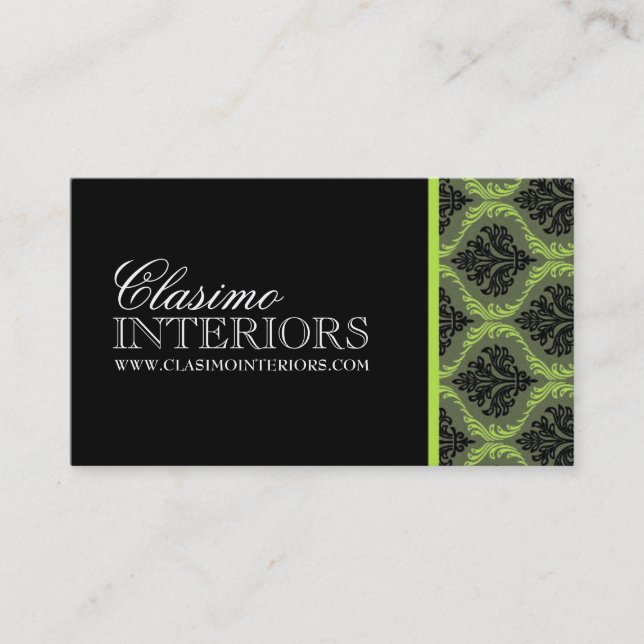 Damask Interior Designer Business Card Visitenkarte (Vorderseite)