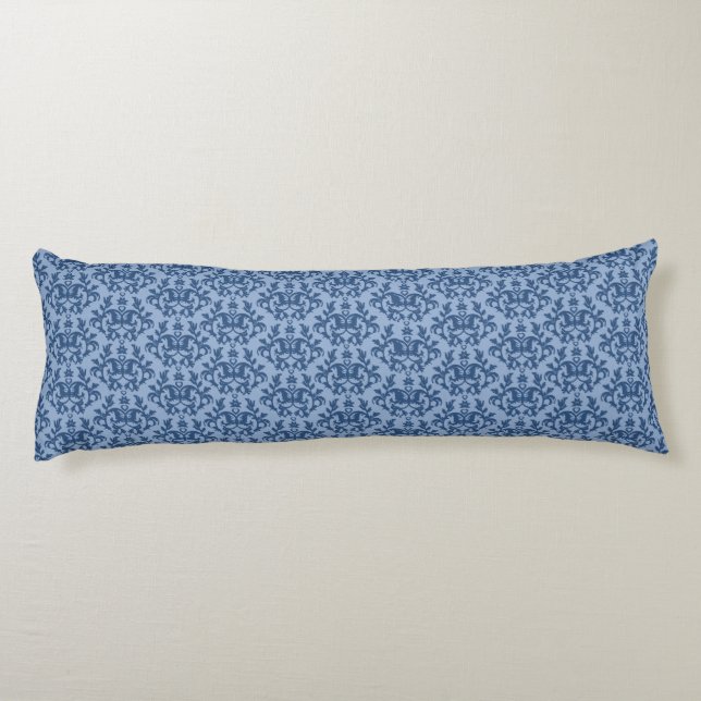 Damask Kangaroo Paws et coeur bleu long coussin (Dos)