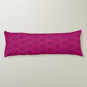 Damask "Kangaroo Paws" rose foncé long coussin