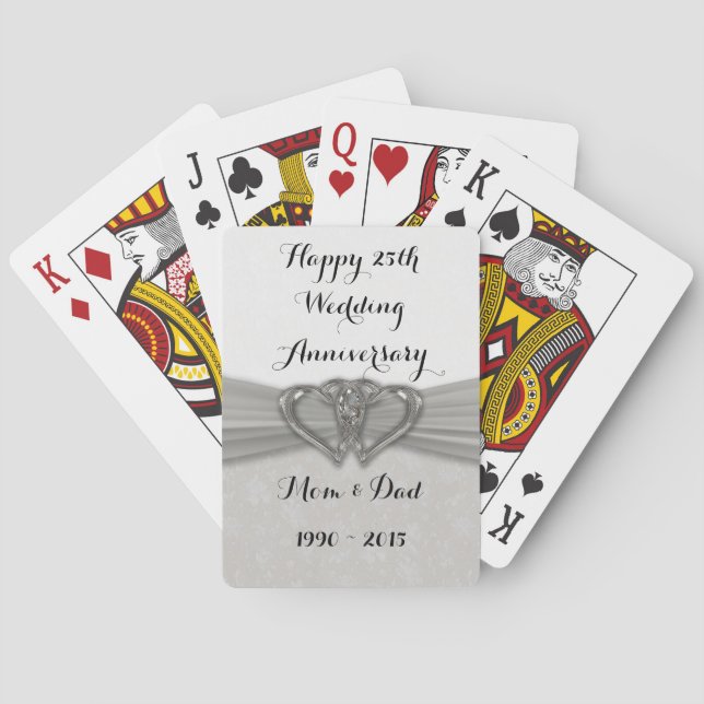 Damask Karten für das 25. Hochzeitstag Spielkarten (Rückseite)
