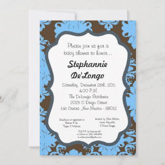 Damask Lace Fancy Elegant Baby Shower Invitations