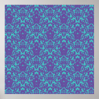 Damask Lace Lila Aquamarin