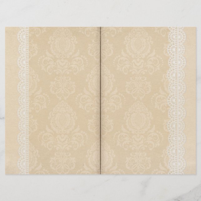 Damask & Lace Scrapbook Journal-Seite (Vorderseite)