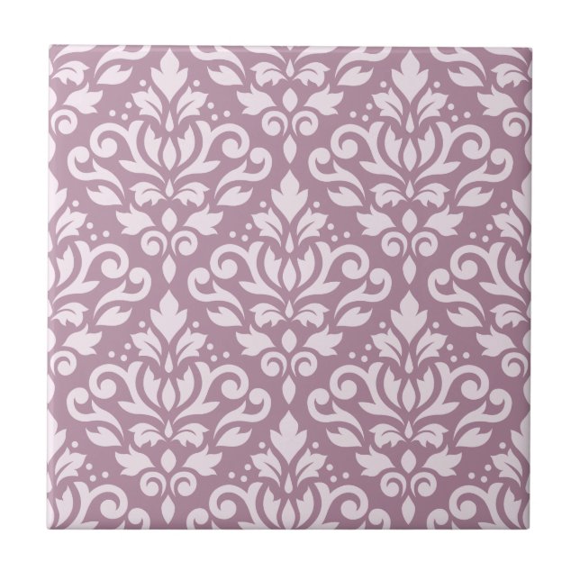 Damask Large Pattern Pink on Mauve Fliese (Vorderseite)