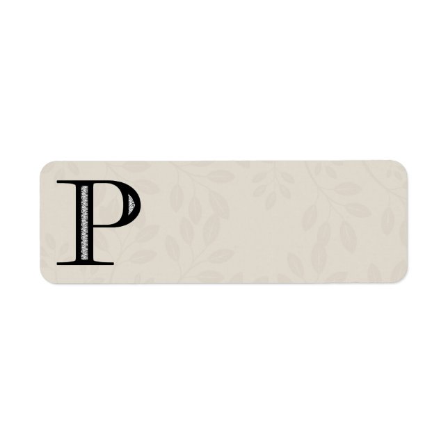 Damask Letter P - Schwarz (Vorne)