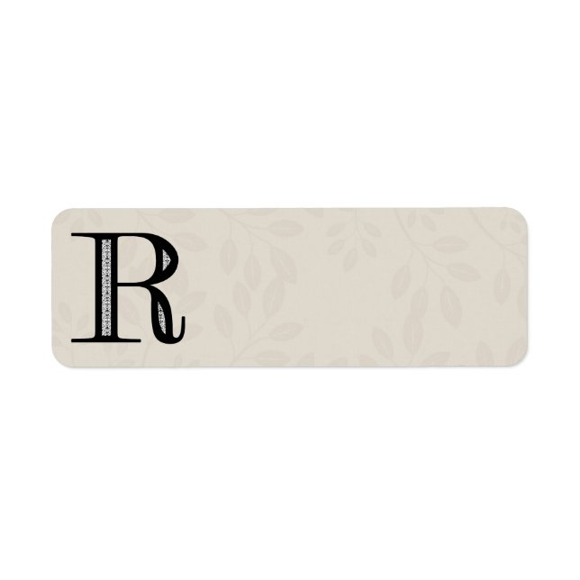 Damask Letter R - Schwarz (Vorne)