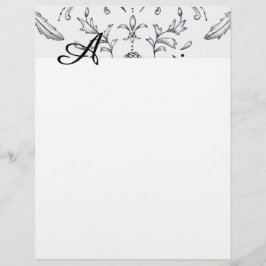 Damask Letterhead Schwarz/Weiß