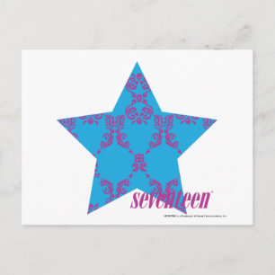 Damask Lila-Aqua 2 Postkarte