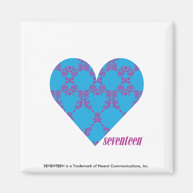 Damask Lila-Aqua 3 Magnet (Vorne)