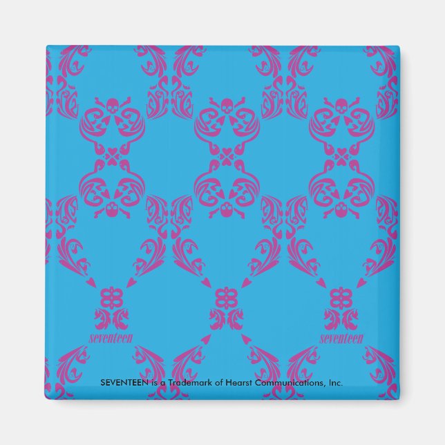 Damask Lila-Aqua Magnet (Vorne)