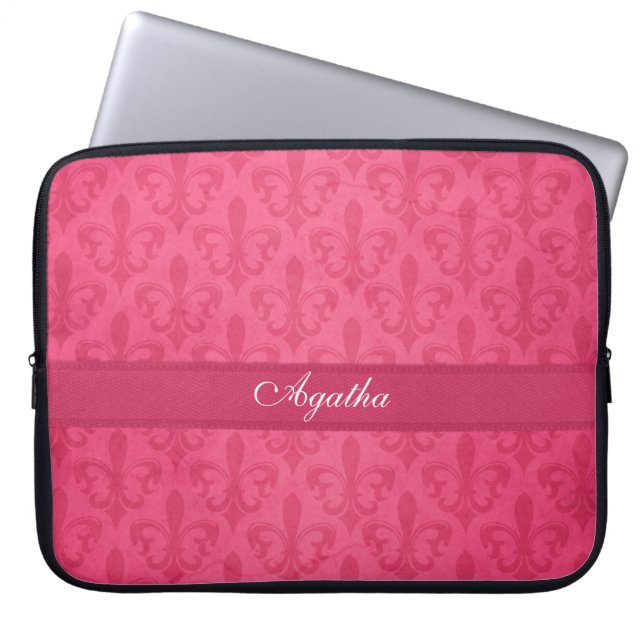 Damask-Lilie mit dem Namen dunkelrosa Notebookgehä Laptopschutzhülle (Vorderseite)