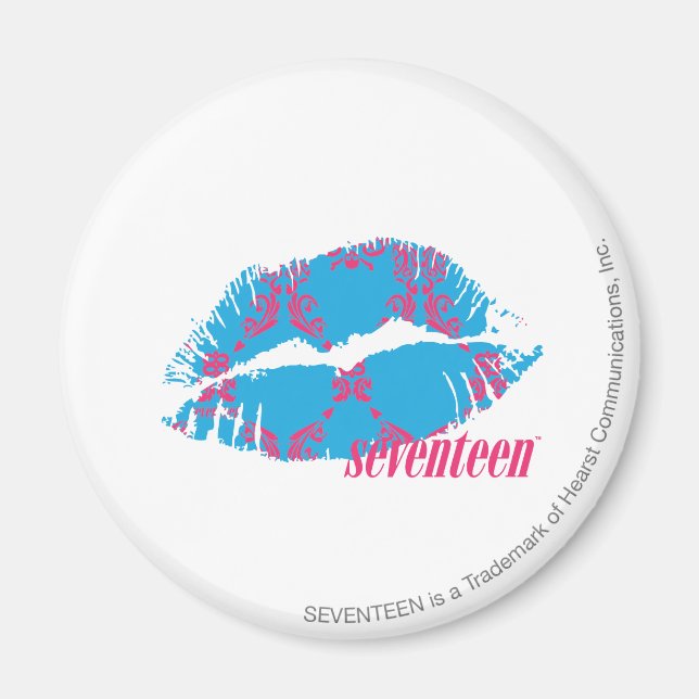 Damask Magenta-Aqua Magnet (Vorne)