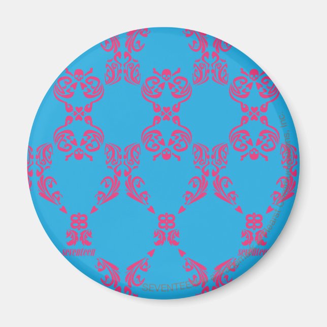 Damask Magenta-Aqua Magnet (Vorne)