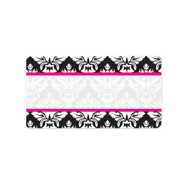 Damask Mailing Labels für Hochzeitsgäste Adressaufkleber (Vorne)