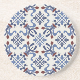 Damask Majolica Tile Design Getränkeuntersetzer