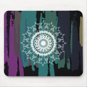 Damask Mandala Abstrakt lackierte Wasserfarbe Vint Mousepad