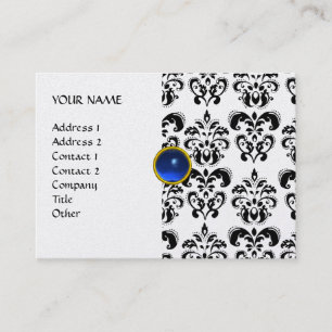 DAMASK MON RUBY hellblau-graues Gold Visitenkarte