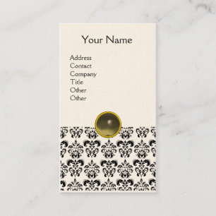 DAMASK MONOGRAM Achat grau cremefarben Visitenkarte