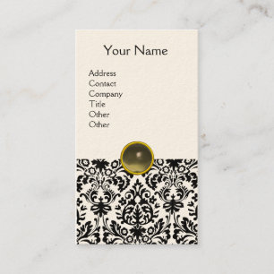 DAMASK MONOGRAM Achat grau cremefarben Visitenkarte