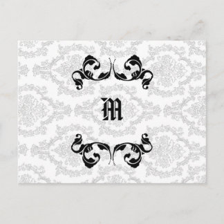 Damask Monogram Design Postkarte