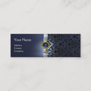 DAMASK MONOGRAM Edelband lila Mini Visitenkarte