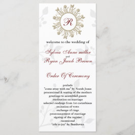 Damask MONOGRAM Hochzeitsprogramm Programm
