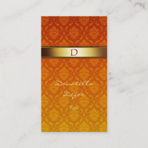 Damask Monogram Professional Visitenkarte