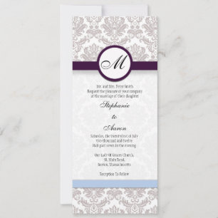 Damask Monogram Wedding Einladung
