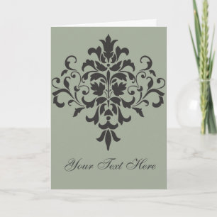 Damask Monogramm in Elegangrau oder Grau