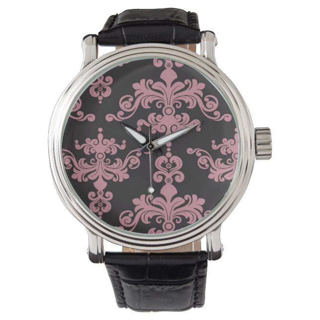 Damask Muster 5 Armbanduhr (Vorderseite)