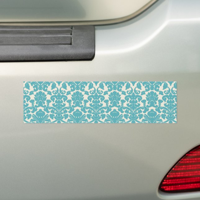 Damask Muster, Blue Damask, französischer Damaske Autoaufkleber (Auf Auto)