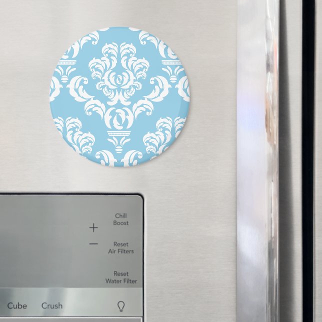 Damask Muster, Blue Damask, französischer Damaske Magnet (In Situ (Kühlschrank))
