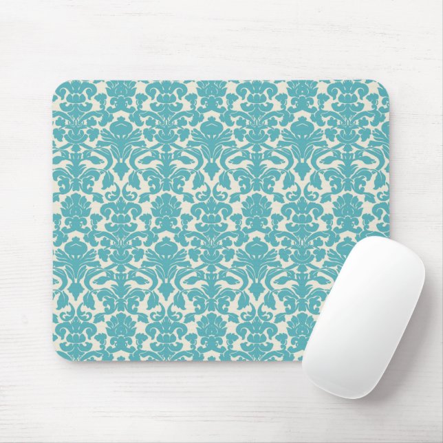 Damask Muster, Blue Damask, französischer Damaske Mousepad (Mit Mouse)