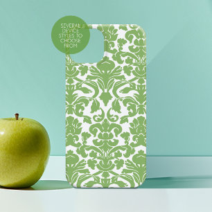 Damask Muster - Grün Weiß Case-Mate iPhone Hülle