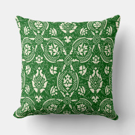 Damask Muster - Grünes Vintages elegantes Gewand Kissen