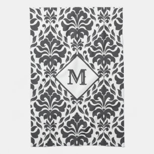 Damask Muster kundenspezifische monogramm Küchentü Geschirrtuch