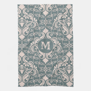 Damask Muster kundenspezifische monogramm Küchentü Geschirrtuch